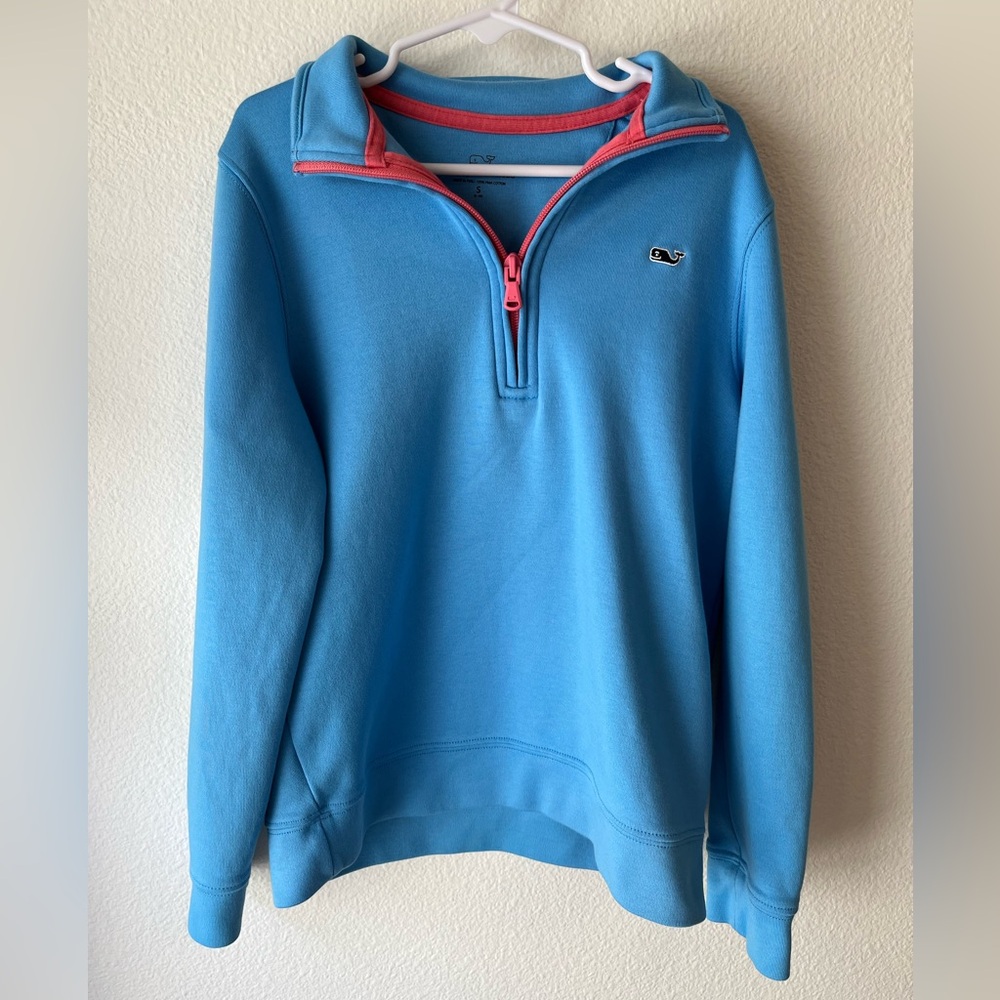 Vineyard Vines Girls Size 8-10 Years Half-Zip Pullover Whale Logo Coastal Preppy